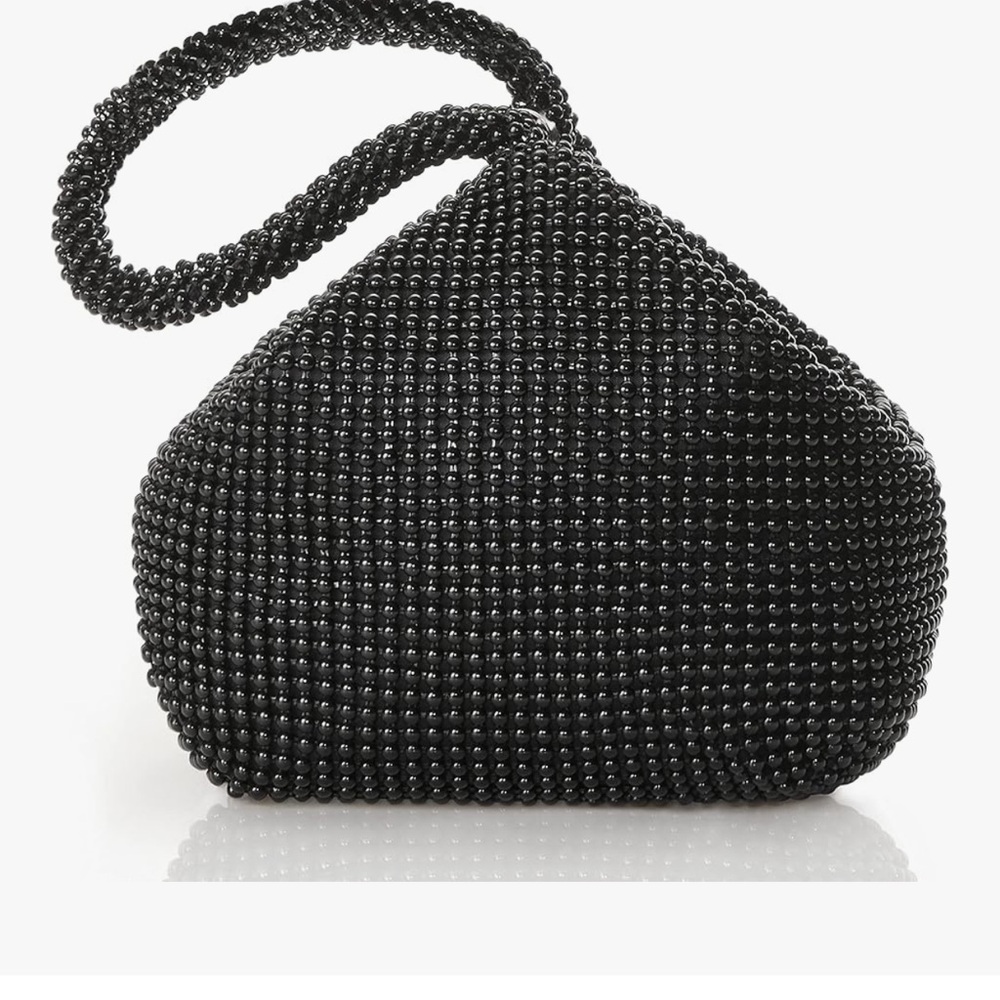 Elegant Black Beaded Women's Bag